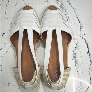 Gentle Souls White and Tan Espadrilles size 9.5